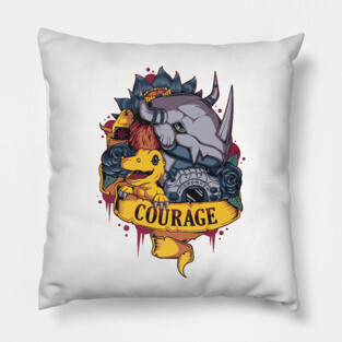 Digimon of Courage Agumon - WarGreymon Tattoo Pillow
