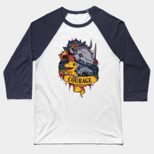Digimon of Courage Agumon - WarGreymon Tattoo Baseball T-Shirt
