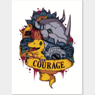 Digimon of Courage Agumon - WarGreymon Tattoo Posters and Art