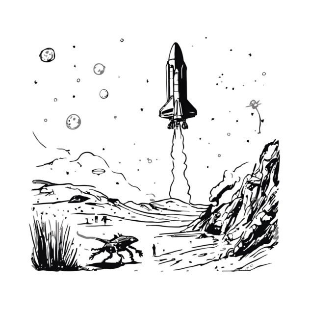 Space X T-shirt and alien by Nizar clothing store 