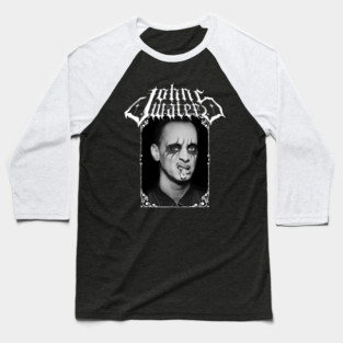 John Waters Metal Portrait Baseball T-Shirt