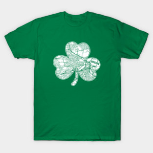 BOSTON SHAMROCK STREET MAP BOSTON IRISH ST PATTY T-Shirt
