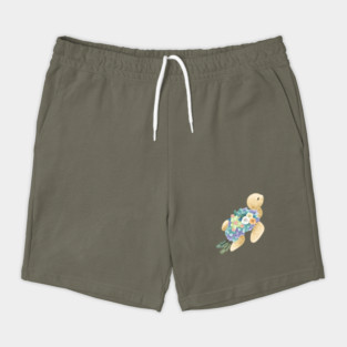 Sea Turtle with Shrubbery Shell Shorts