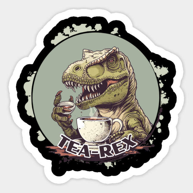 Tea-Rex Sticker by Vinokurio
