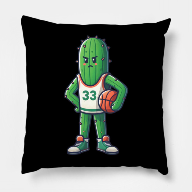 Basketball Cactus – Funny Sports Humor Artwork Pillow by MakerMind8.2