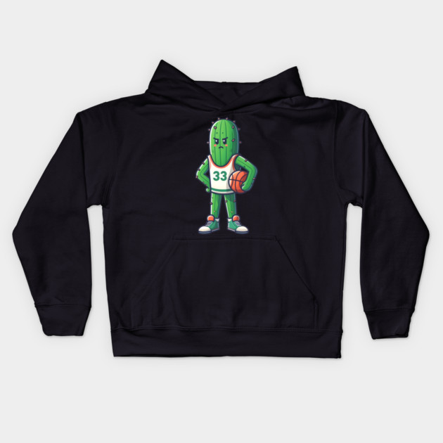 Basketball Cactus – Funny Sports Humor Artwork Kids Hoodie by MakerMind8.2
