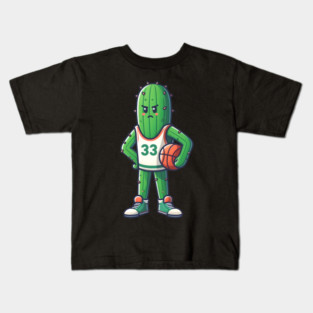Basketball Cactus – Funny Sports Humor Artwork Kids T-Shirt