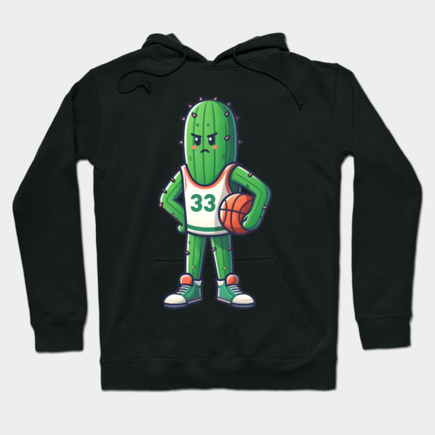 Basketball Cactus – Funny Sports Humor Artwork Hoodie by MakerMind8.2