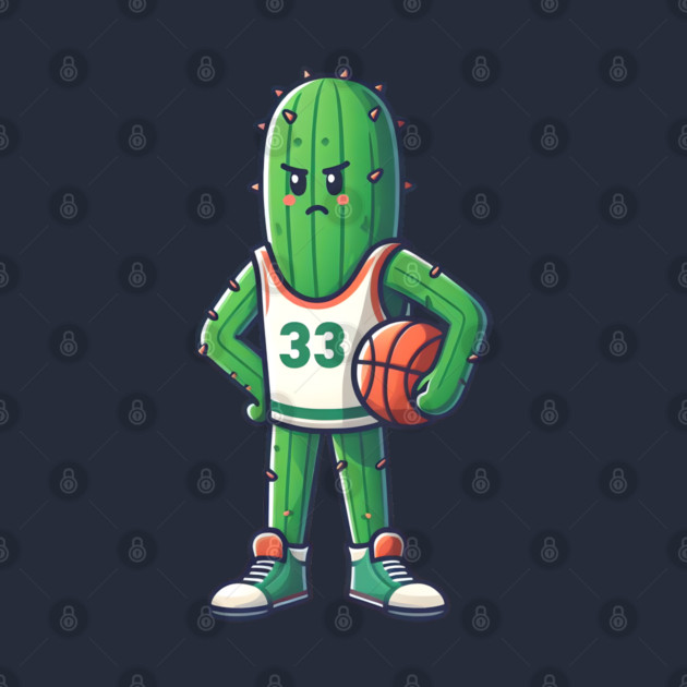 Basketball Cactus – Funny Sports Humor Artwork by MakerMind8.2