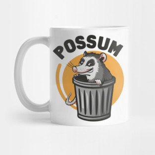 Funny Possum in Trash Can – Quirky Animal Humor Graphic Mug