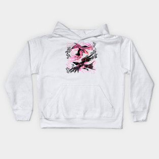 Cherry Blossom Ravens Kids Hoodie