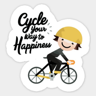 Cycle Your Way to Happiness Sticker