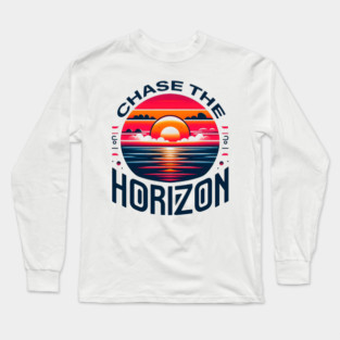 Chase the Horizon – Sunset Adventure Artwork Long Sleeve T-Shirt