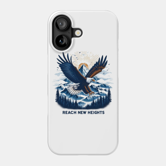 Reach New Heights – Bold Eagle Mountain Artwork Phone Case by MakerMind8.2