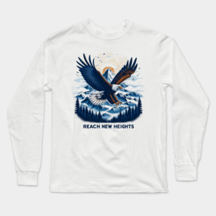 Reach New Heights – Bold Eagle Mountain Artwork Long Sleeve T-Shirt