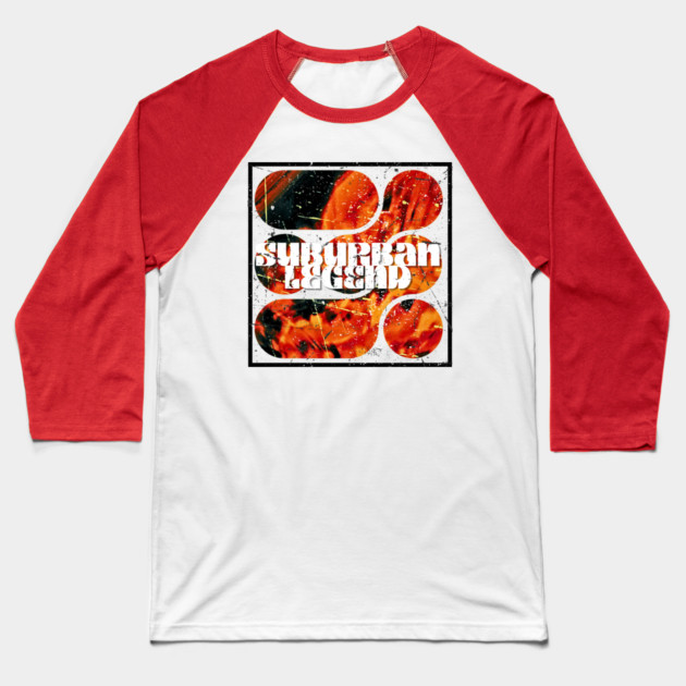 Suburban Legend Fire Baseball T-Shirt by casualteesinc