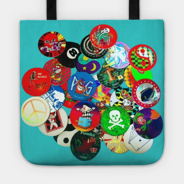 Pile of Pogs 90s Tote by casualteesinc