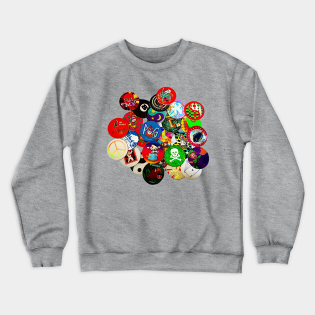 Pile of Pogs 90s Crewneck Sweatshirt by casualteesinc