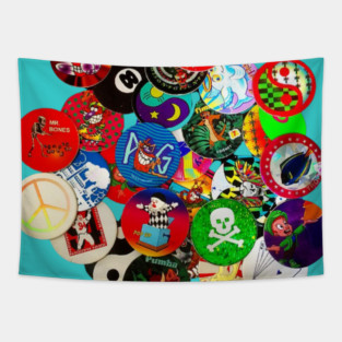 Pile of Pogs 90s Tapestry