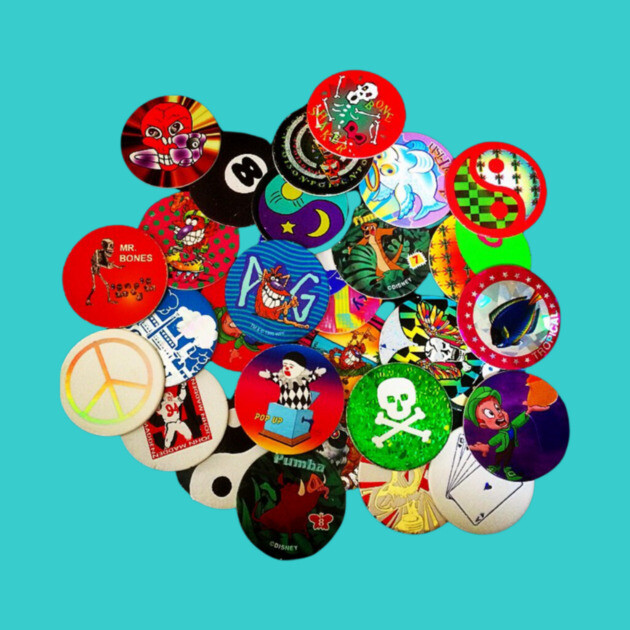 Pile of Pogs 90s by casualteesinc