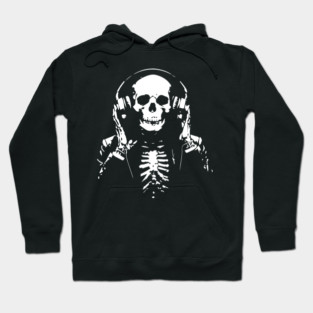 skull with headphones Hoodie