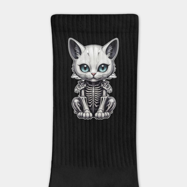 White Skeleton Cat 2 by Grave Digs