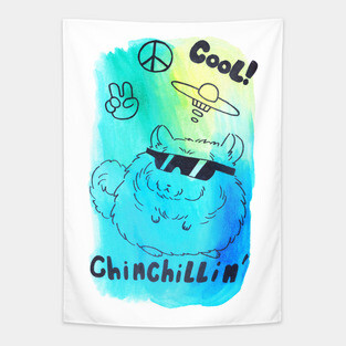Cool Watercolor Chinchilla Tapestry