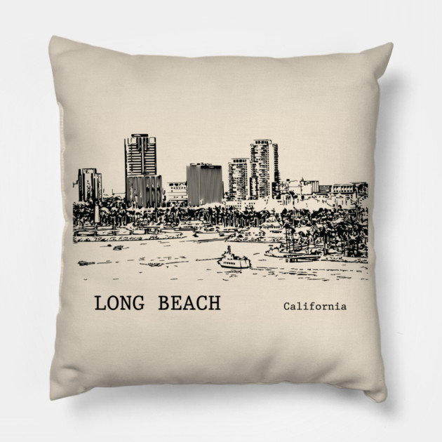 Long Beach California Pillow by Lakeric