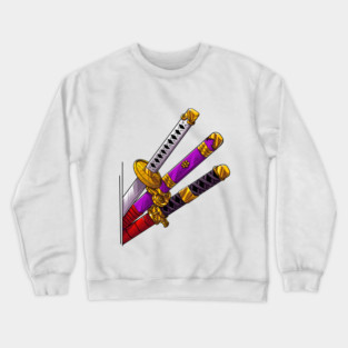 Three Katana style Crewneck Sweatshirt