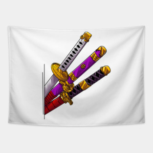 Three Katana style Tapestry
