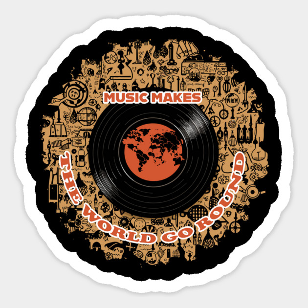 Music Makes the World Go Round Sticker by Vinokurio