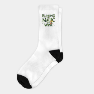 Running on Magic and Wine Tinker Bell Inspired Adult Drinking Socks
