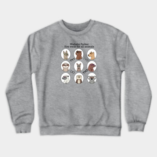 Wallaby Parker-eyewear for all animals (front only) Crewneck Sweatshirt