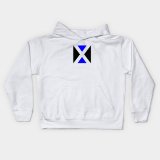 Blue and Black X Logo Kids Hoodie