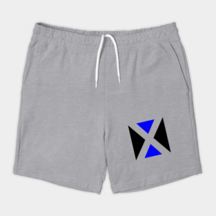 Blue and Black X Logo Shorts