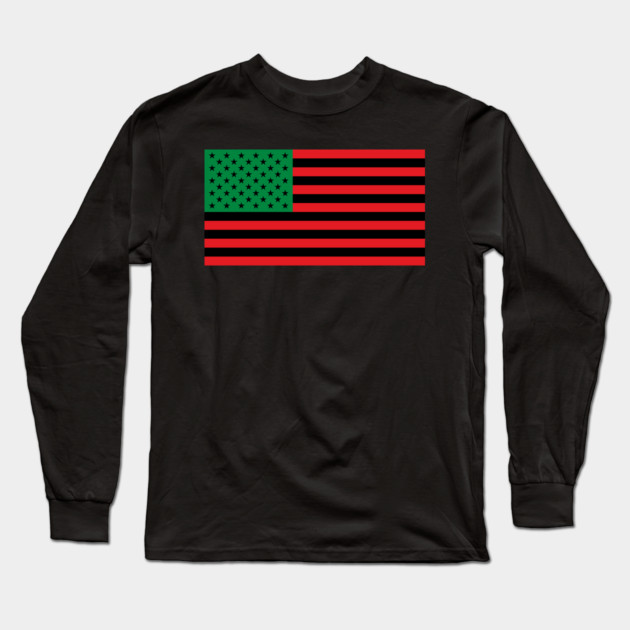 Pan African American Flag Long Sleeve T-Shirt by UrbanLifeApparel