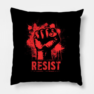 Resist Protest fist - Red Pillow
