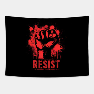 Resist Protest fist - Red Tapestry