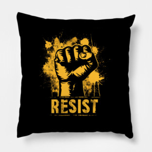 Resist Protest fist - Yellow Gold Pillow