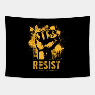 Resist Protest fist - Yellow Gold Tapestry