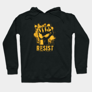 Resist Protest fist - Yellow Gold Hoodie