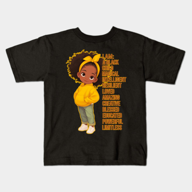 Limitless Black Girl Kids T-Shirt by UrbanLifeApparel