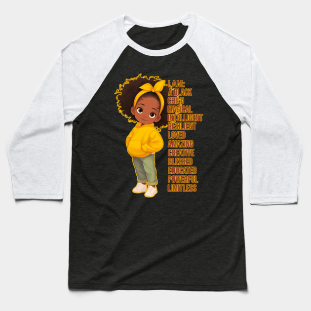 Limitless Black Girl Baseball T-Shirt by UrbanLifeApparel