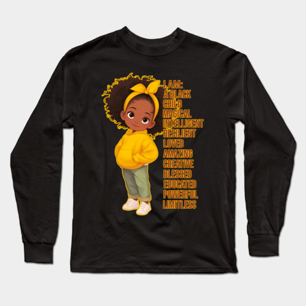 Limitless Black Girl Long Sleeve T-Shirt by UrbanLifeApparel