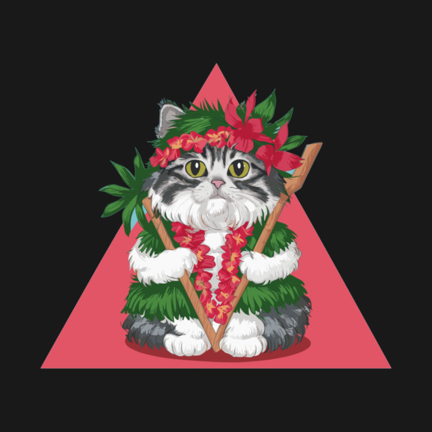 Adorable Cat in Hawaiian Culture by Vinokurio
