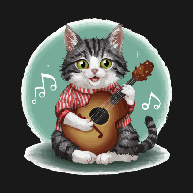 Cat Playing Guitar by Vinokurio