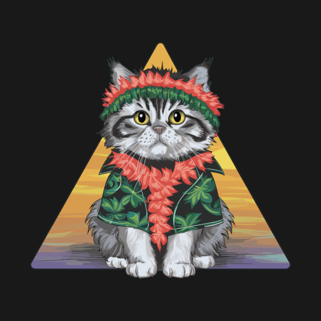 Cute Cat in Hawaiian Theme by Vinokurio