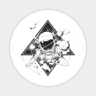 Futuristic Black and White Pencil Drawing Magnet