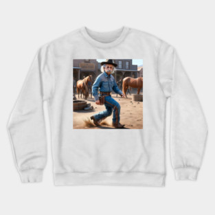 Albert Einstein in the Wild Wild West Crewneck Sweatshirt