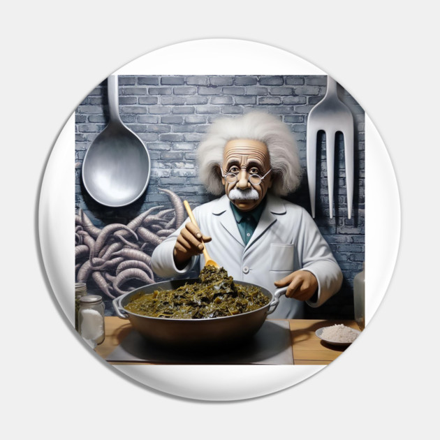Albert Einstein's Soul Food Cafe Pin by High Voltage Graphics